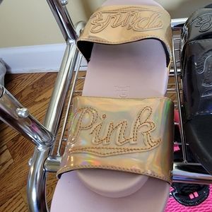 PINK holographic Slides NEVER WORN